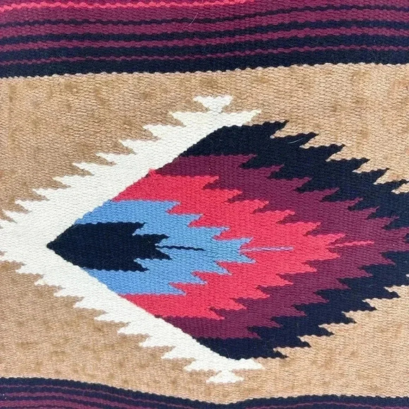 Hand woven 2’x4’ wool rug or wall hanging Southwestern, Zapotec Navajo 28”x58” - Picture 5 of 5
